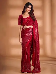 Mitera Embellished Sequinned Pure Georgette Saree