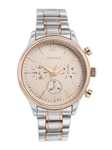 Sonata Men Embellished Dial & Stainless Steel Bracelet Style Straps Analogue Watch 77146KM01