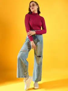 98 Degree North Women Striped Pullover