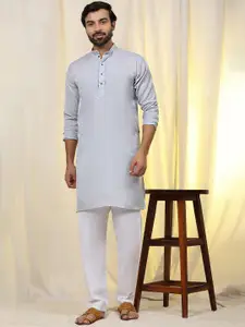 Pro-Ethic STYLE DEVELOPER Geometric Woven Design Pure Cotton Straight Kurta with Pyjamas