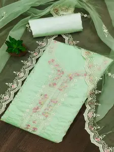 Peachmode Thread Work Pure Cotton Unstitched Dress Material