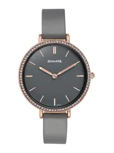 Sonata Women Dial & Stainless Steel Straps Analogue Watch 87070WL01