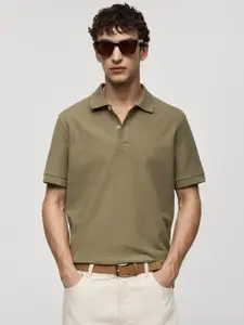 MANGO MAN Pure Cotton Polo Collar T-shirt
