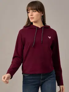The Roadster Lifestyle Co Women Solid Hooded Sweatshirt