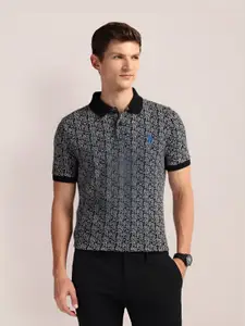 U.S. Polo Assn. Men Floral Printed Polo Collar Cotton Slim Fit T-Shirt