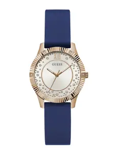 GUESS Women Embellished Dial & Straps Analogue Watch GW0766L4
