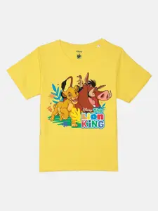 YK Disney Boys Graphic Printed Round Neck Pure Cotton T-Shirt