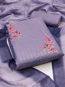 Peachmode Thread Work Unstitched Dress Material