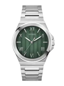 GUESS Men Patterned Dial & Stainless Steel Bracelet Style Straps Analogue Watch GW0789G1