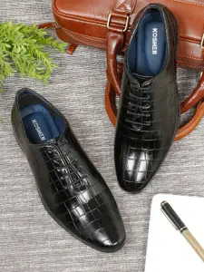 Kosher Men Textured Formal Lace Up Derbys