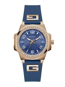 GUESS Women Embellished Dial & Straps Analogue Watch GW0617L3