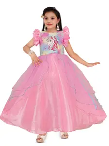 BAESD Embellished Flutter Sleeves  gown Dress