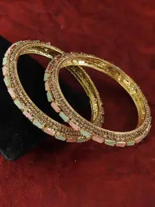 LAVAZZA Set of 2 American Diamond & Cubic Zirconia Studded Bangles