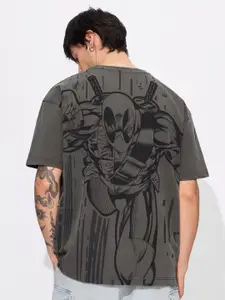The Souled Store Men Graphic Printed Round Neck Cotton Oversized T-Shirt
