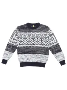 Gini and Jony Boys Fair Isle Printed Pullover