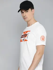 Puma Manchester City Ftblicons Brand Logo Printed Pure Cotton Football T-shirt