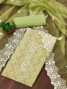 Peachmode Geometric Printed Beads & Stones Pure Cotton Unstitched Dress Material