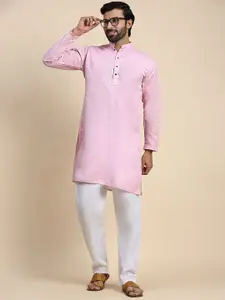 Pro-Ethic STYLE DEVELOPER Geometric Printed Pure Cotton Straight Kurta With Pyjamas
