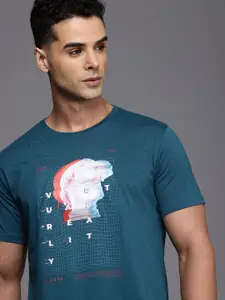 Louis Philippe Jeans Printed Pure Cotton Slim Fit T-shirt