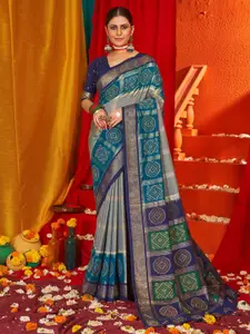 Saree mall Checked Zari  Woven Design Banarasi Sarees