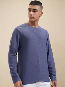 HIGHLANDER Men Solid Round Neck Cotton Relaxed Fit T-Shirt