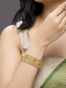 Rubans Set of 2 22K Gold-Plated Intricate Design Traditional Bangles