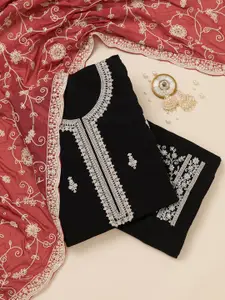 Koskii Floral Embroidered Unstitched Dress Material