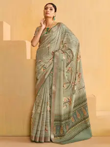 Saree mall Floral Zari Silk Blend Sungudi Sarees