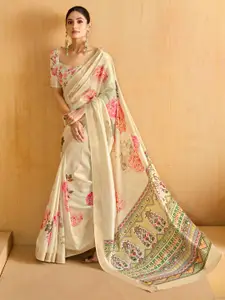 Saree mall Floral Zari Sungudi Sarees