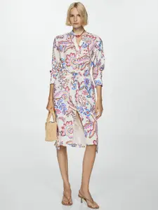 MANGO Pure Cotton Print Shirt Dress