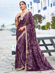 Saree mall Sequinned Poly Chiffon  Embellished border Sarees