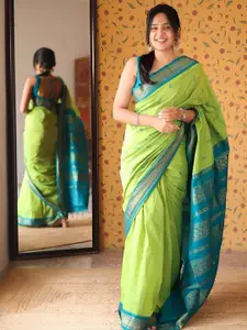 SGF11 Woven Design Zari Pure Cotton Saree