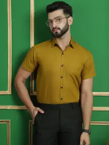 Indian Needle Men Classic Cutaway Collar Solid Cotton Formal Shirt