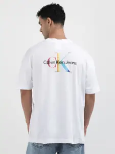 Calvin Klein Jeans Men Typography Printed Round Neck Cotton T-Shirt