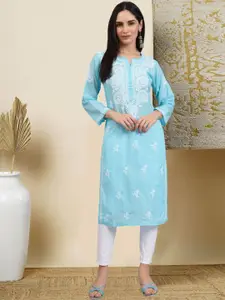 PARAMOUNT CHIKAN Women Embroidered Lucknowi Chikankari Cotton Kurta
