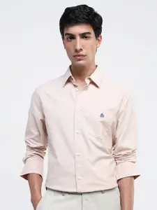 RARE RABBIT Men Comfort Spread Collar Solid Cotton Formal Shirt