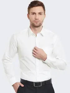 Hancock Men New Spread Collar Solid Easy Iron Slim Fit Formal Shirt