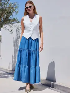 BIGDART Pure Cotton Flared Maxi Skirts