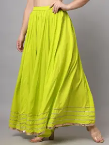 NYPA Women Solid Flared Maxi Skirts