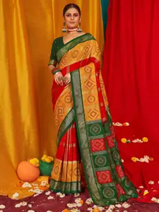 Saree mall Checked Zari Banarasi Sarees
