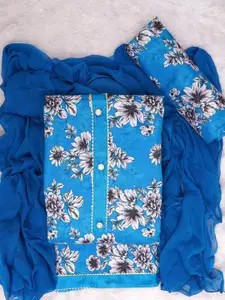 ASISA Dhoom 224 Floral Printed Gotta Patti Cotton Silk Unstitched Dress Material