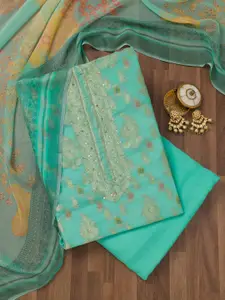 Koskii Floral Woven Design Unstitched Dress Material