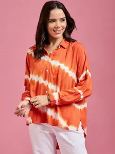 DressBerry Women Classic Spread Collar Dyed Oversized Casual Shirt