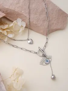 SWASHAA Silver-Plated Evil Eye Necklace