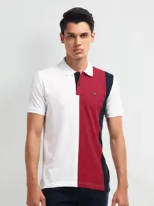 Arrow Sport Men Colourblocked Polo Collar Cotton T-Shirt
