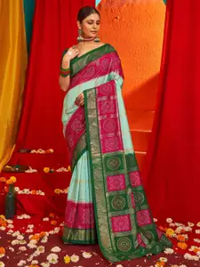 Saree mall Woven Design Checked Zari Banarasi Sarees