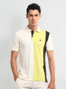 Arrow Sport Men Colourblocked Polo Collar Cotton T-Shirt