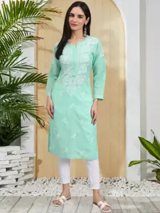 PARAMOUNT CHIKAN Women Embroidered Lucknowi Chikankari Cotton Kurta