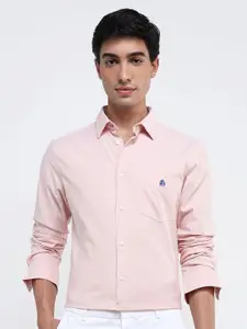 RARE RABBIT Men Comfort Spread Collar Solid Cotton Formal Shirt