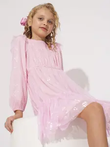 Vero Moda Girls Puff Sleeve Fit & Flare Dress